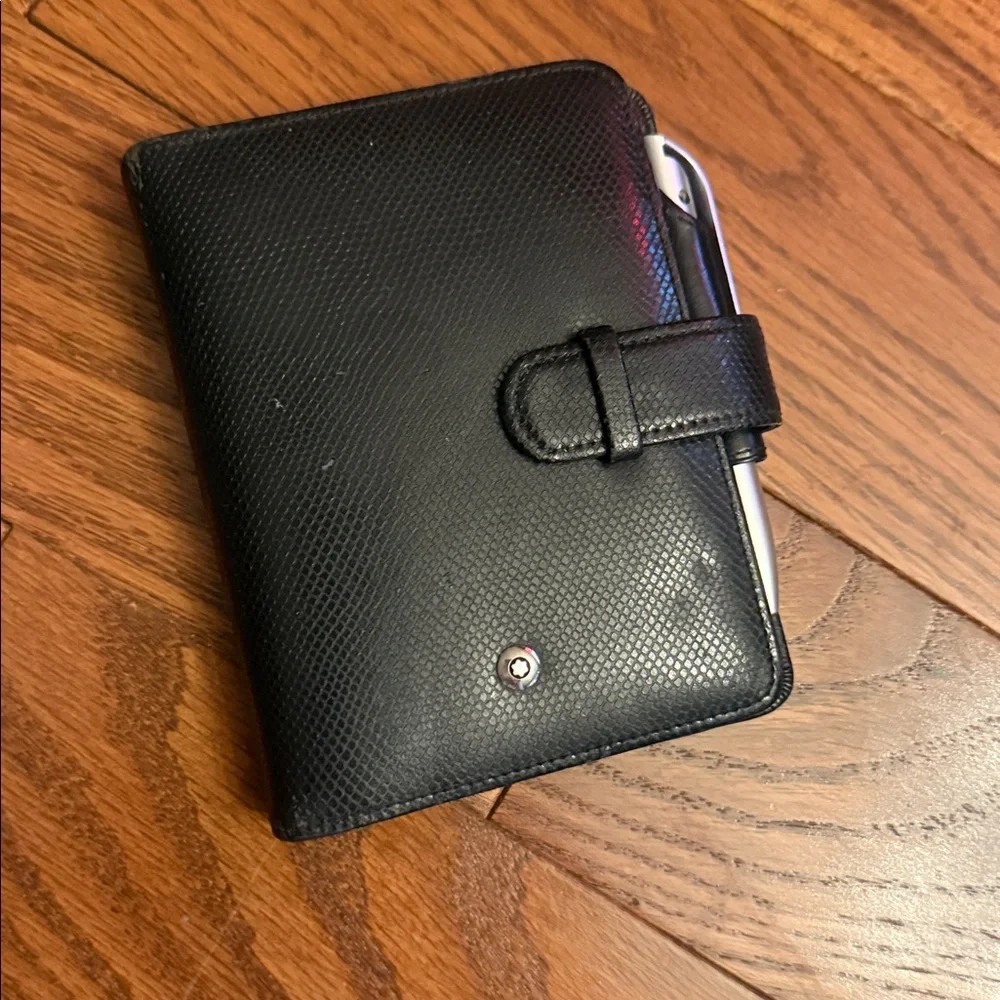 Mont Blanc Black lizard embossed leather agenda / planner .